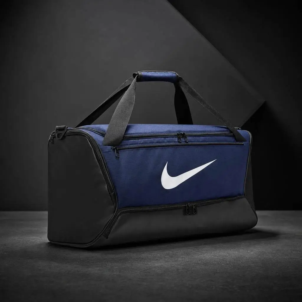 Gym bag in a premium dark product scene
