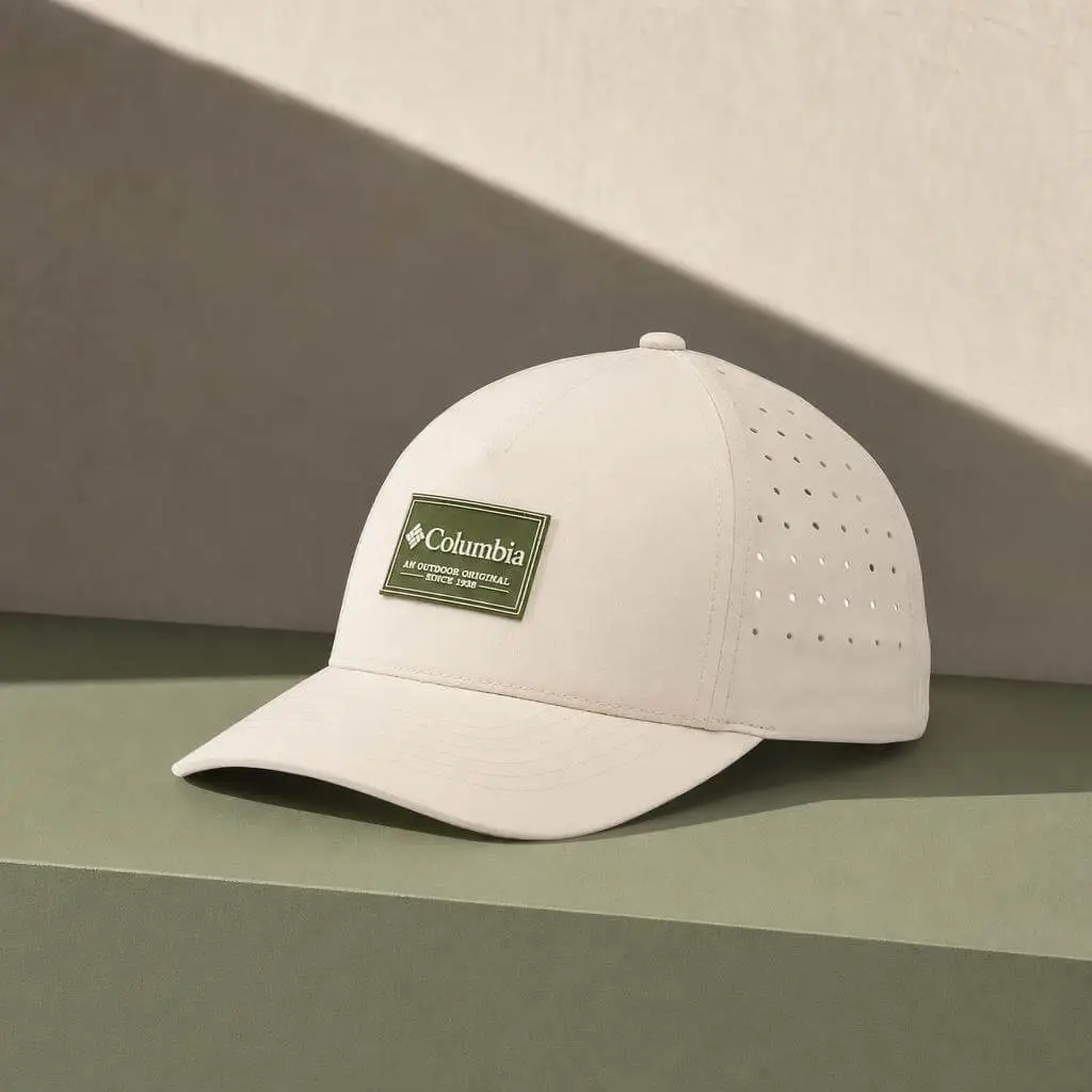 White cap in a clean studio product scene