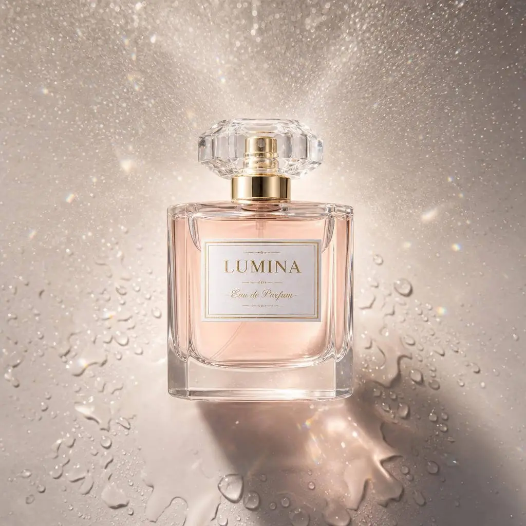 Generated perfume product splash scene